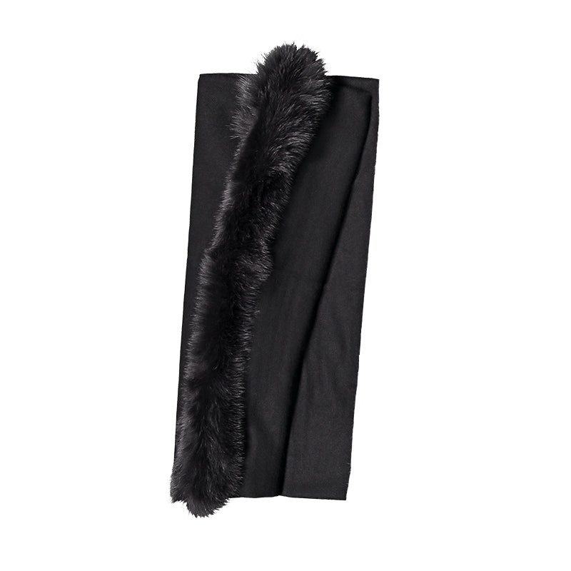 Big black fur cashmere wrap 