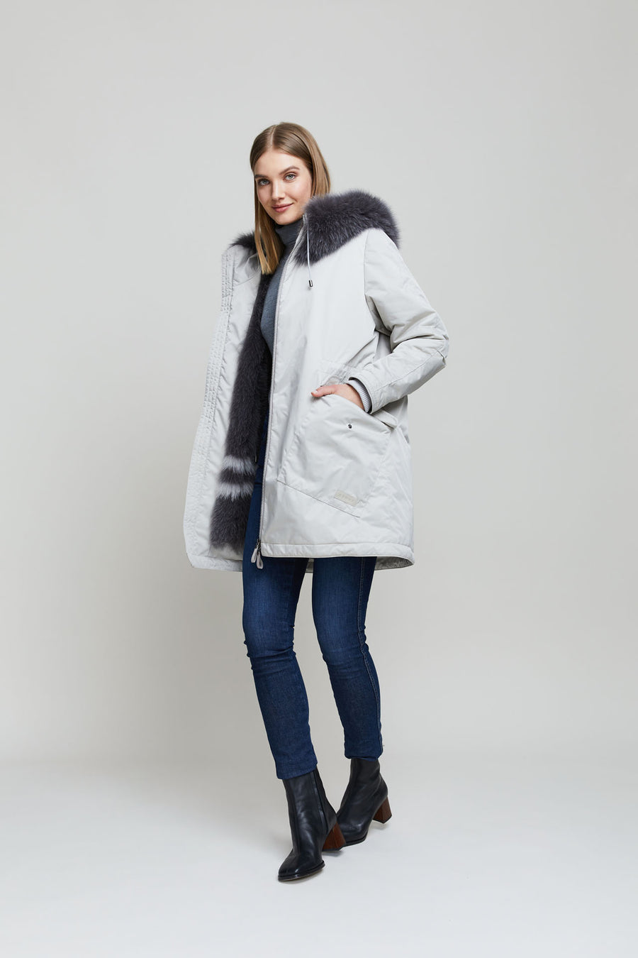 Fox fur parka