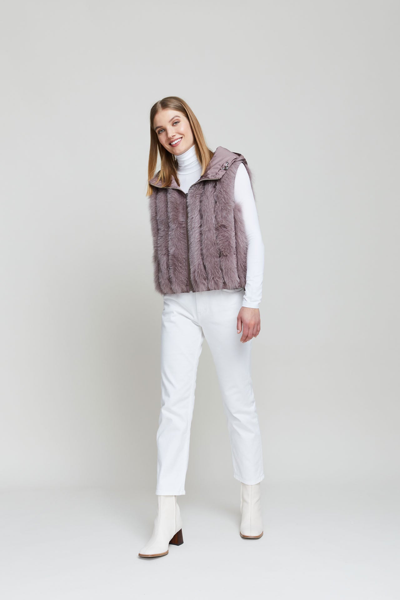 Women's fox fur vest