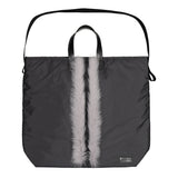 Large shopper, open at the top One large pocket inside Long strap from webbing