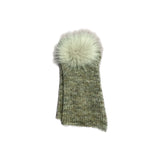 Fingerless gloves with fur details in beige