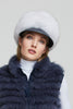 Fox fur hat with Small leather visor