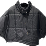 chimney collar puffer, with soft, warm padded lining.