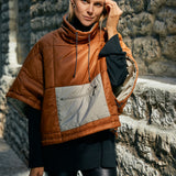 A ladies puffer with chimney collar