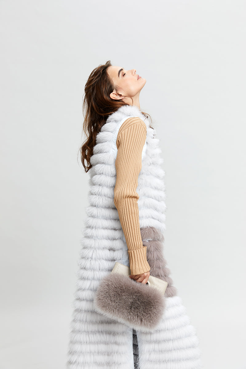 Women's fox fur vest