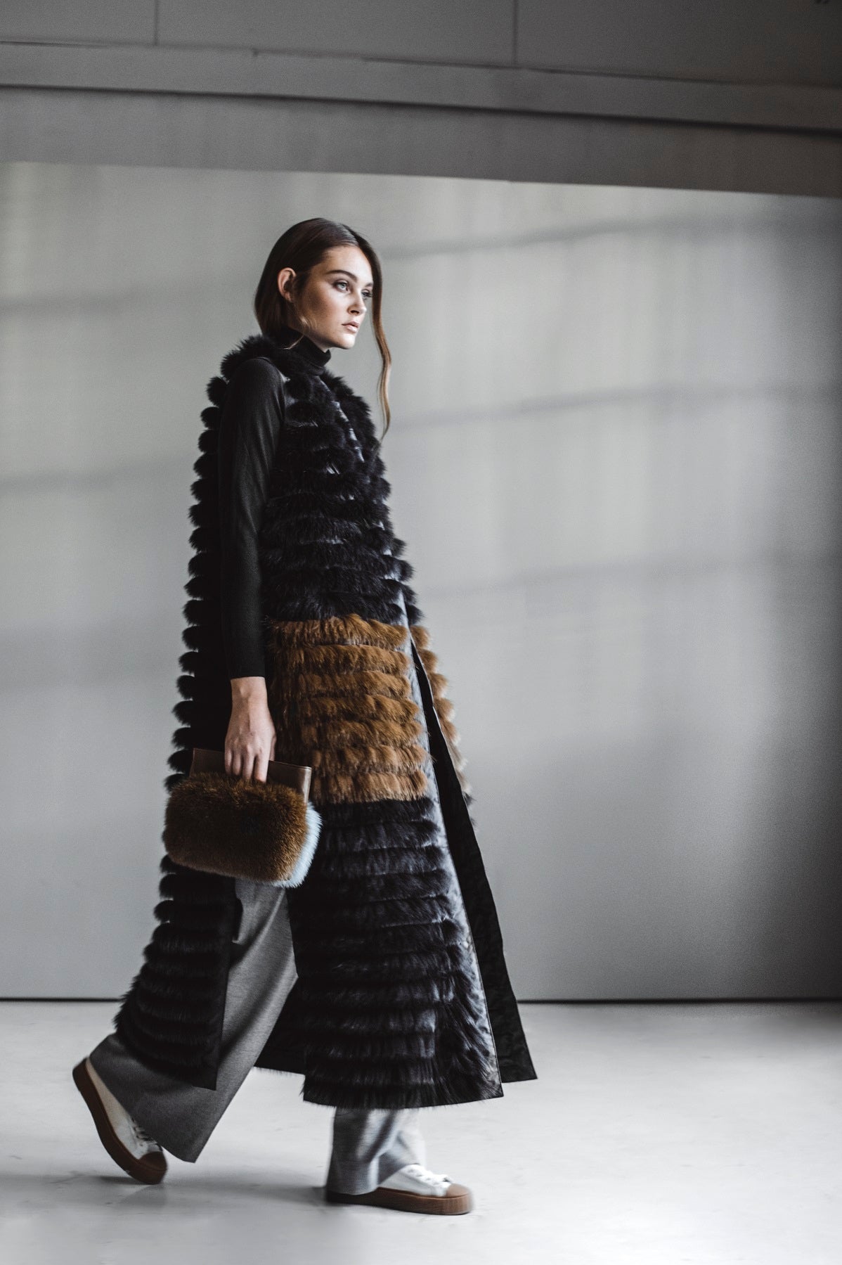 Women's fox fur vest