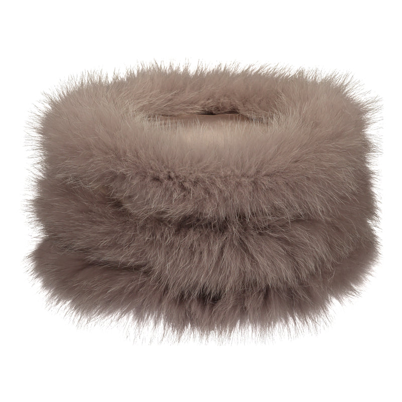 Fox fur hat with a Drawstring for adjusting the size