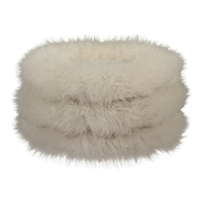 A light fox fur hat with a classical shape