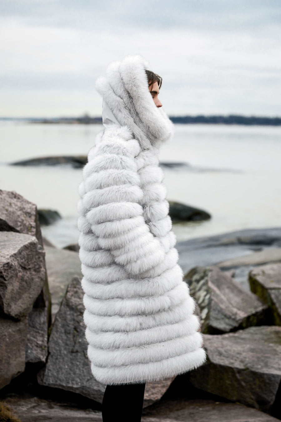 Gemmi reversible women's fox fur coat in a contemporary design 