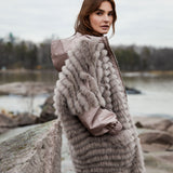 Gemmi reversible women's fox fur coat in an contemporary, oversized design 