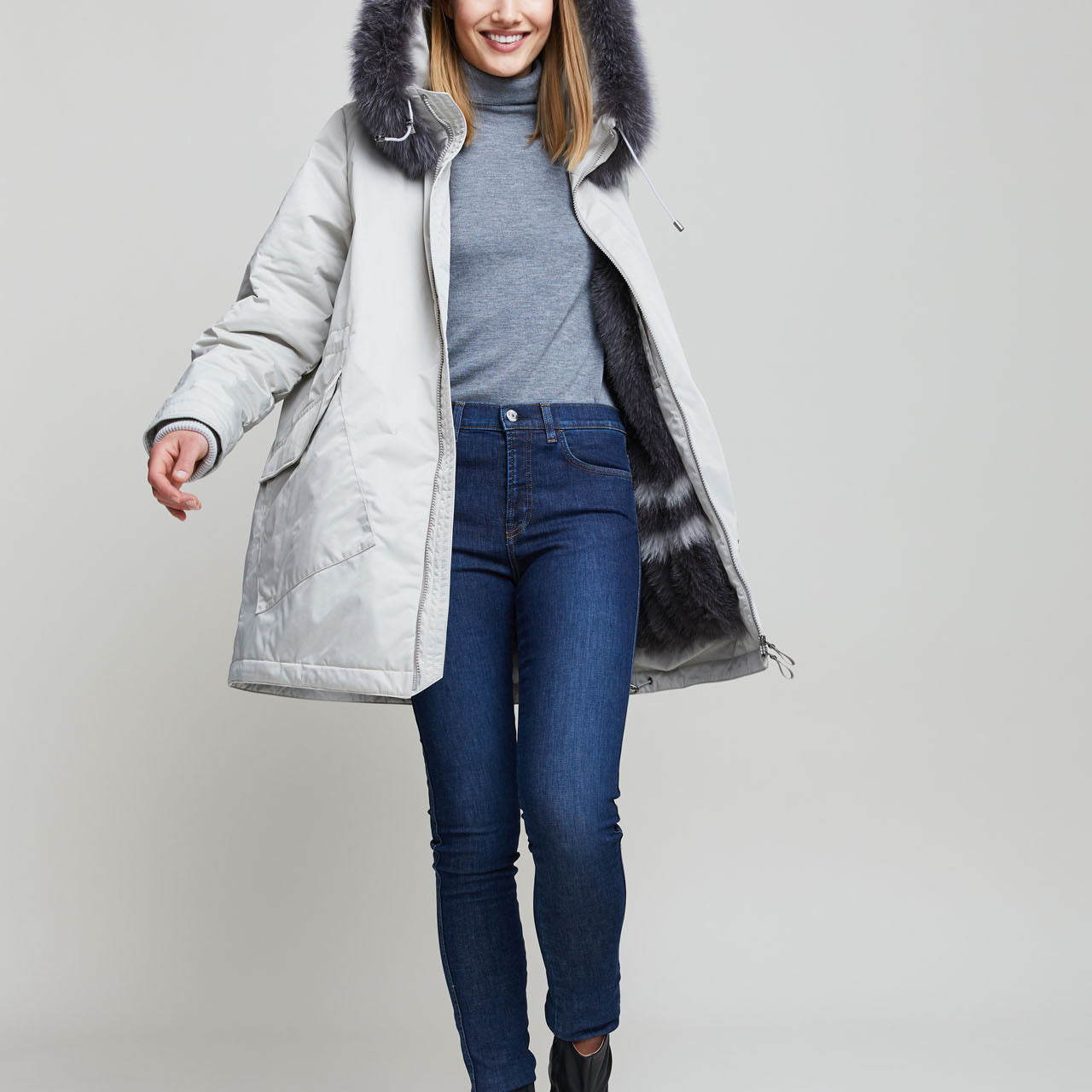 Fox fur parka