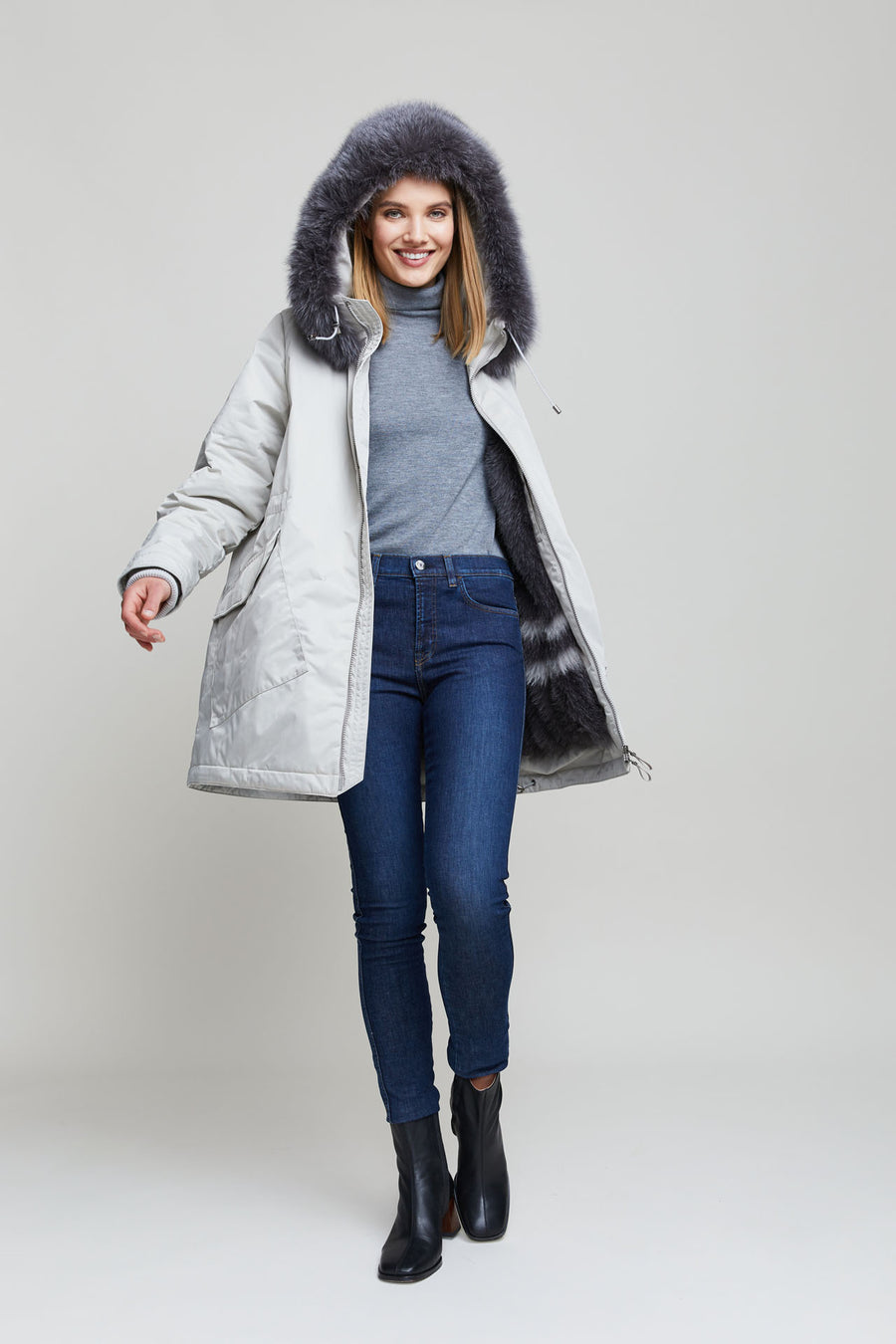 Fox fur parka