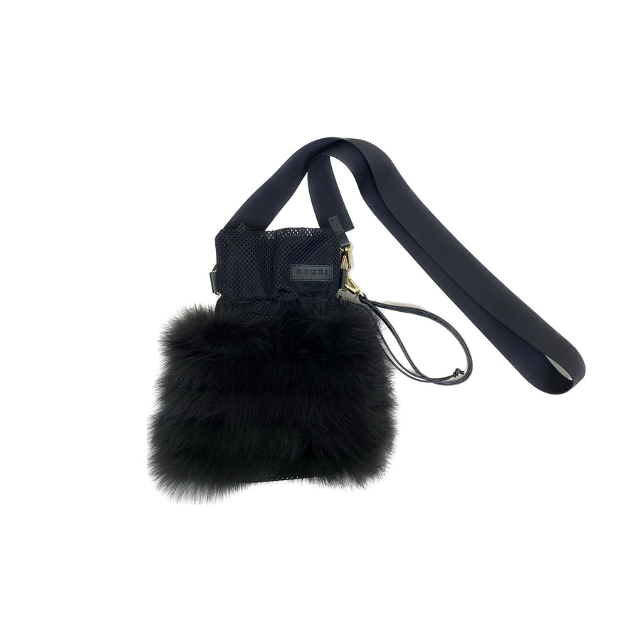 cross-body-pouch-with-fox-fur-black Designed and Made in Finland